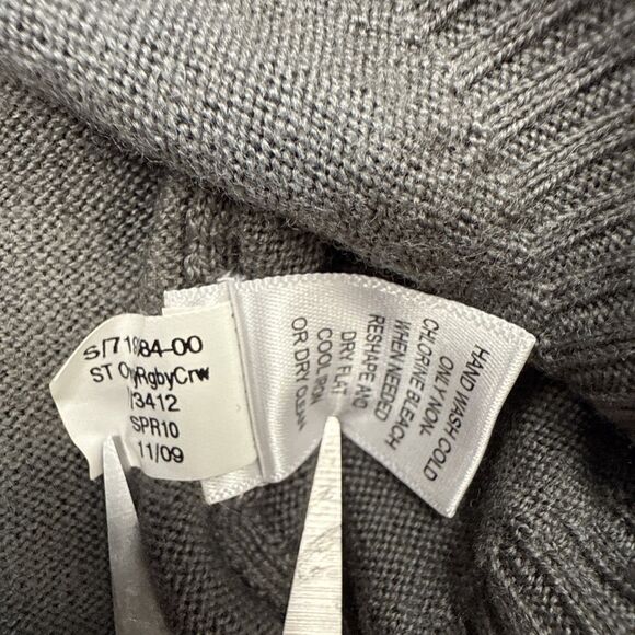 Banana Republic Men’s XL Gray Striped Sweater Merino Wool Crewneck - Picture 6 of 7
